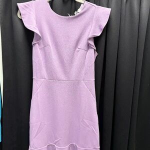 NWT She & Sky Light Purple Dress with Ruffle Cap Sleeve and Hem